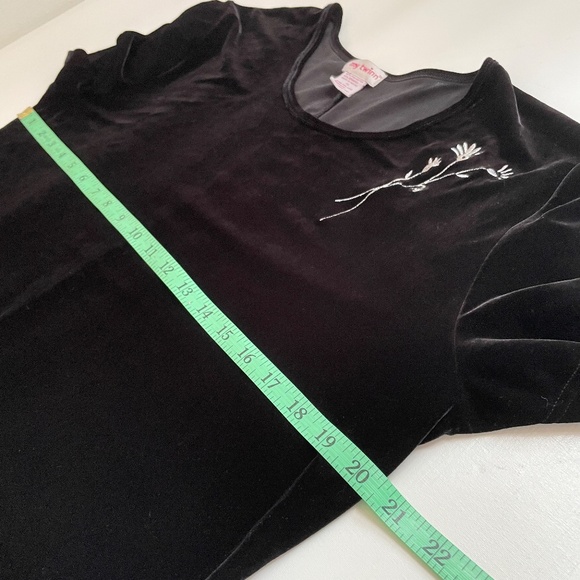 Vintage Velvet Maxi Dress XL Embroider Whimsigoth Vamp Dark Romantic Witchy Y2K - Picture 8 of 10